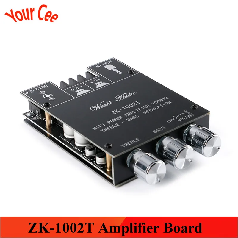 ZK 1002T TPA3116D2 Bluetooth совместимая 5 0 Плата усилителя сабвуфера 2 канала 100 Вт * плата