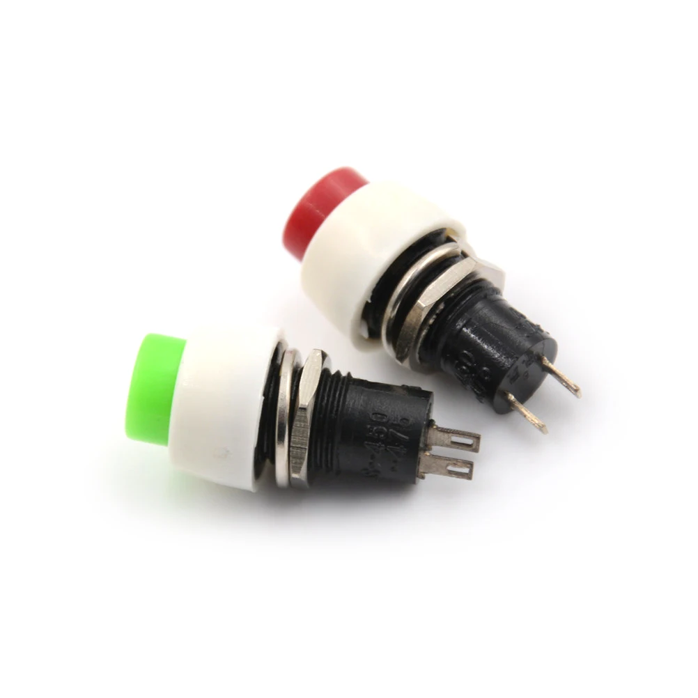 

2pcs/lot 2pin Rounded Power Self-locking Panel Amount ON/OFF Push Button Switch 2A 250V AC Rocker Switch 2 Colors