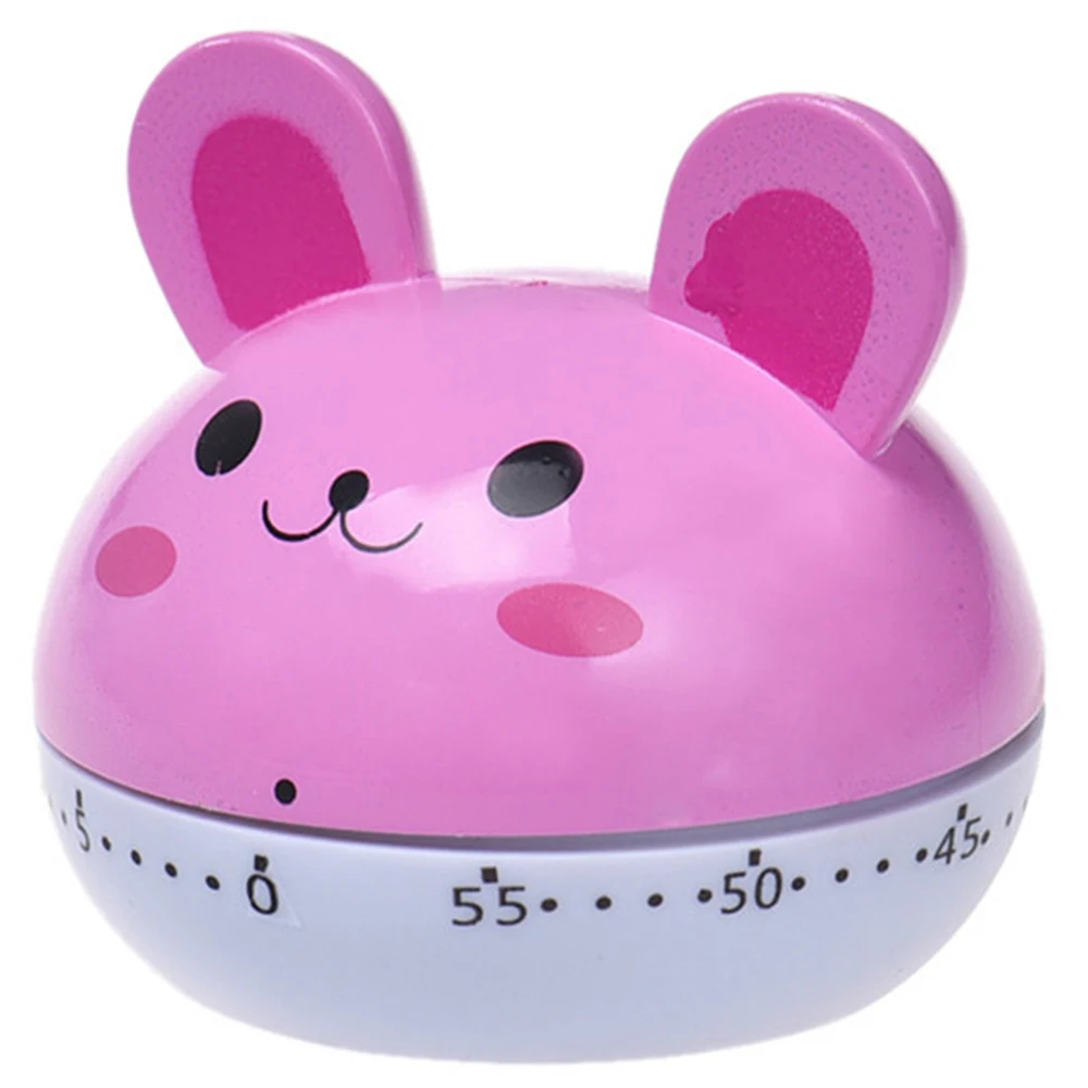 Pink rabbit Творческий милый мультфильм таймер для животных кухонные Таймеры приготовления механические часы-будильник обратный отсчет кухонные аксессуары Прямая поставка - Цвет: Pink rabbit