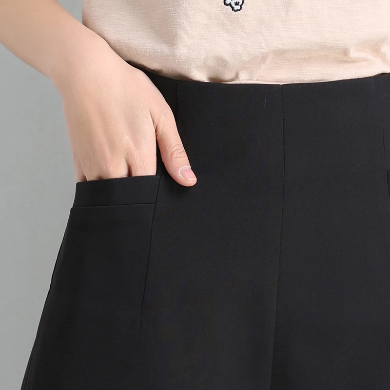 Women Summer New High-waist Shorts Chiffon Broad Leg Thin Loose Large Size Office Ladies Suit Casual A-line Hot | Женская одежда