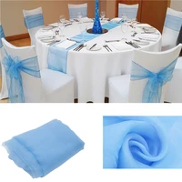 10pcs organza table runner for wedding decoration christma birthday outdoor indoor parties family dinner table cover home decor