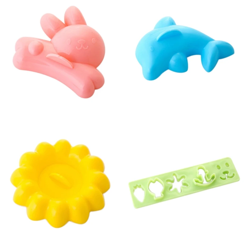 Формочки для суши милый кролик Дельфин формочки пластиковые DIY риса детей Bento 4 шт