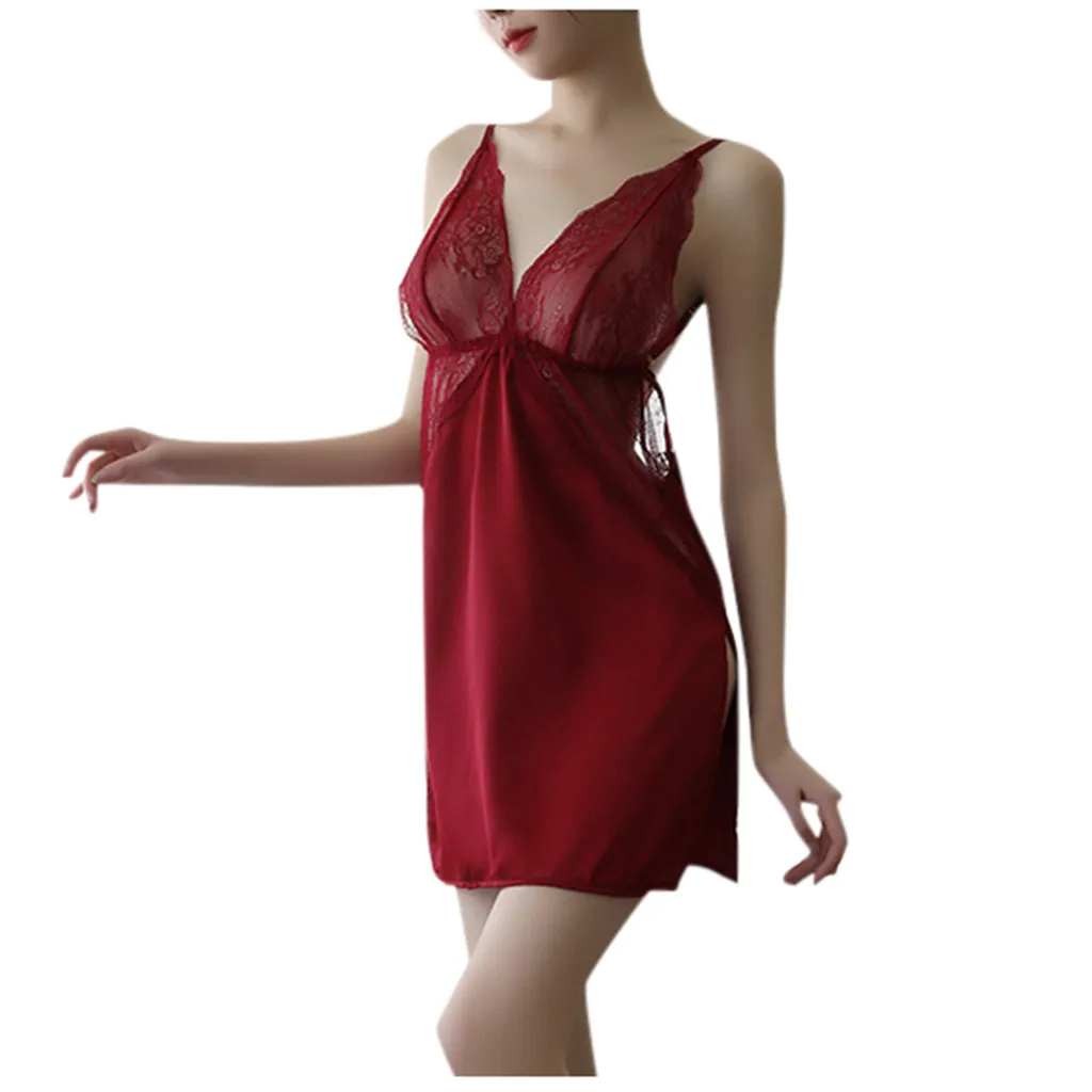 Платье Sagace платье одежда для сна Женская пикантная Прозрачная кружевная отделка