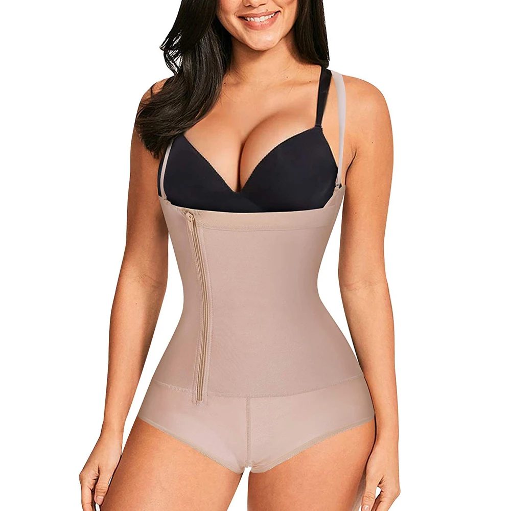 

Корректор талии Женский, утягивающее белье с регулируемыми лямками, молнией сбоку, открытой промежностью, подъемом ягодиц, для похудения жи...