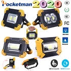 Супер ярсветильник светодиодный портативный Рабочий фсветильник рь 100 Вт, перезаряжаемый от USB фонарик с питанием от 2 батарей 18650 или 3 батареек AA для кемпинга