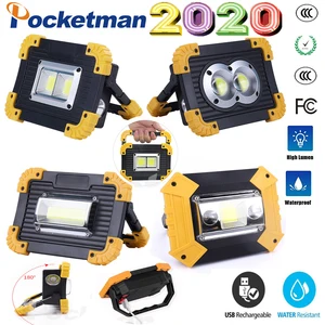 Супер ярсветильник светодиодный портативный Рабочий фсветильник рь 100 Вт, перезаряжаемый от USB фонарик с питанием от 2 батарей 18650 или 3 батареек AA для кемпинга