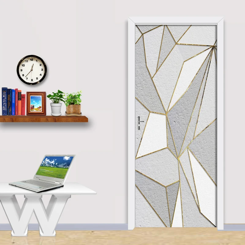 2 шт./компл. персональные геометрические золотые линии 3D наклейки на стену