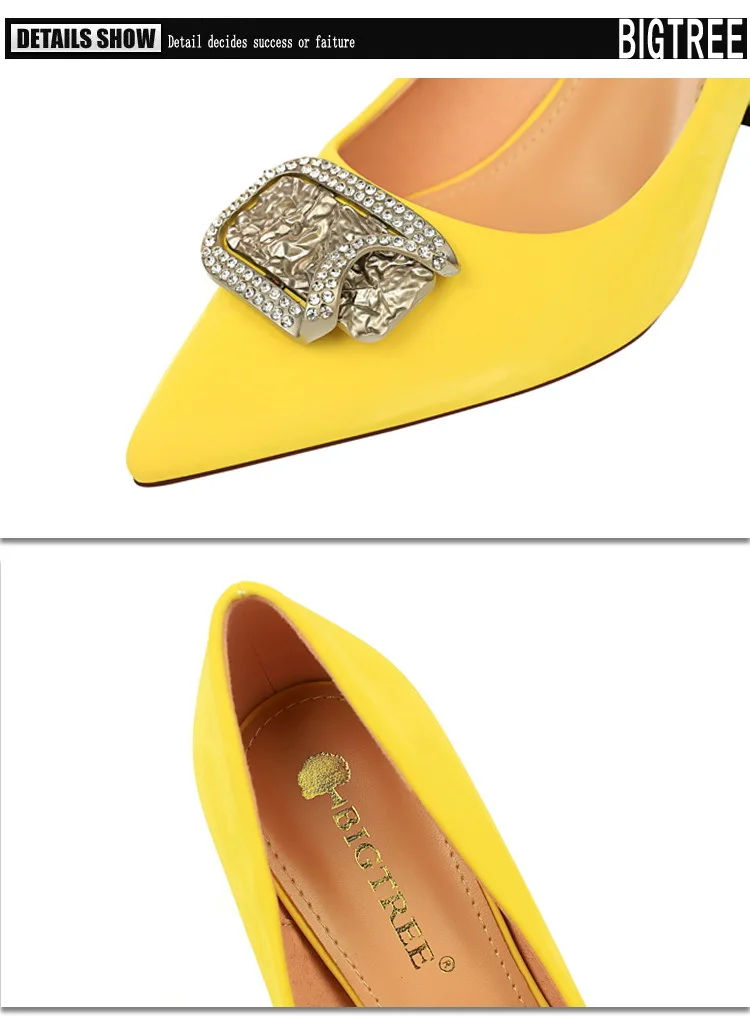 

Women Pumps Sexy High Heels Shoes Fashion Pointed Toe Wedding Shallow mouth pointed Classics Rhinestone buckle butterfly
