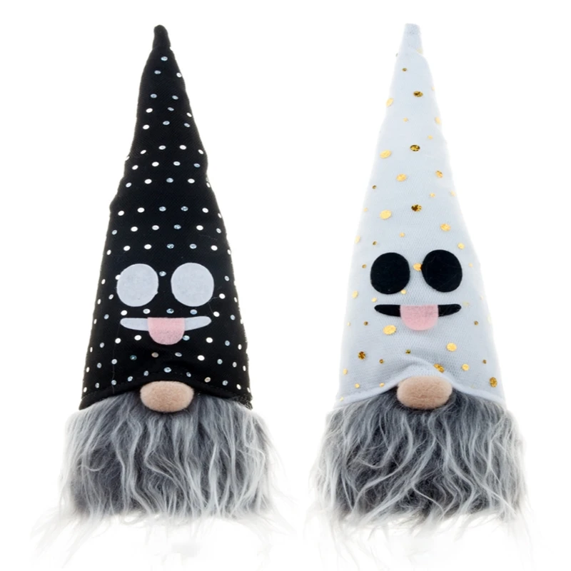 

15 Inch Halloween Gnome with LED Light Handmade Plush Swedish Gnomes Sitting Tomte Nordic Figurine