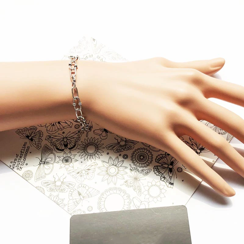 7 мм звеньевая цепочка очаровательные браслеты переноска из стерлингового