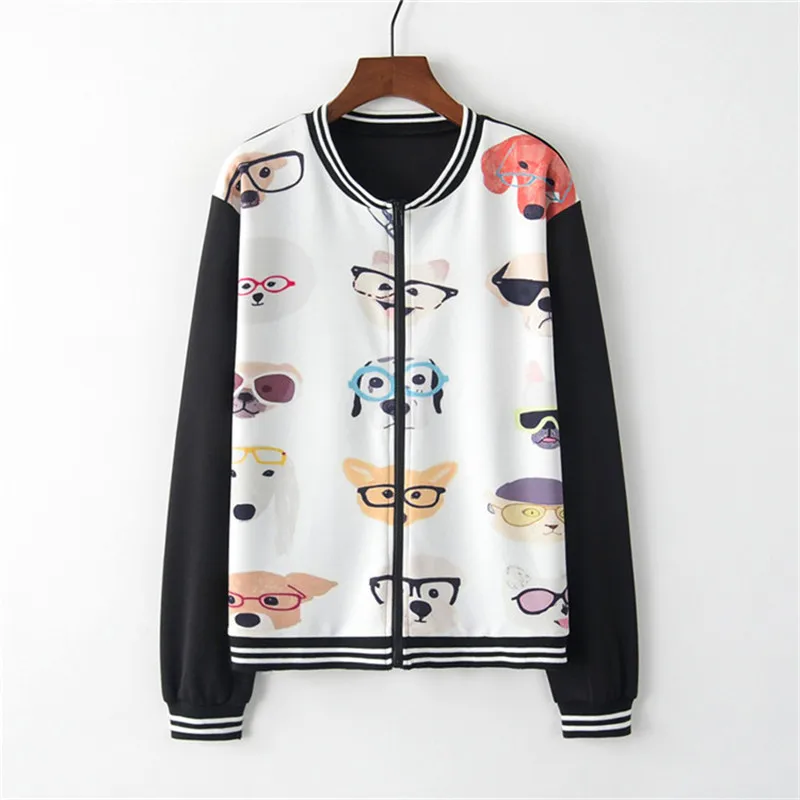 Женская верхняя одежда Artguy куртки модная куртка с принтом собаки полосатая на