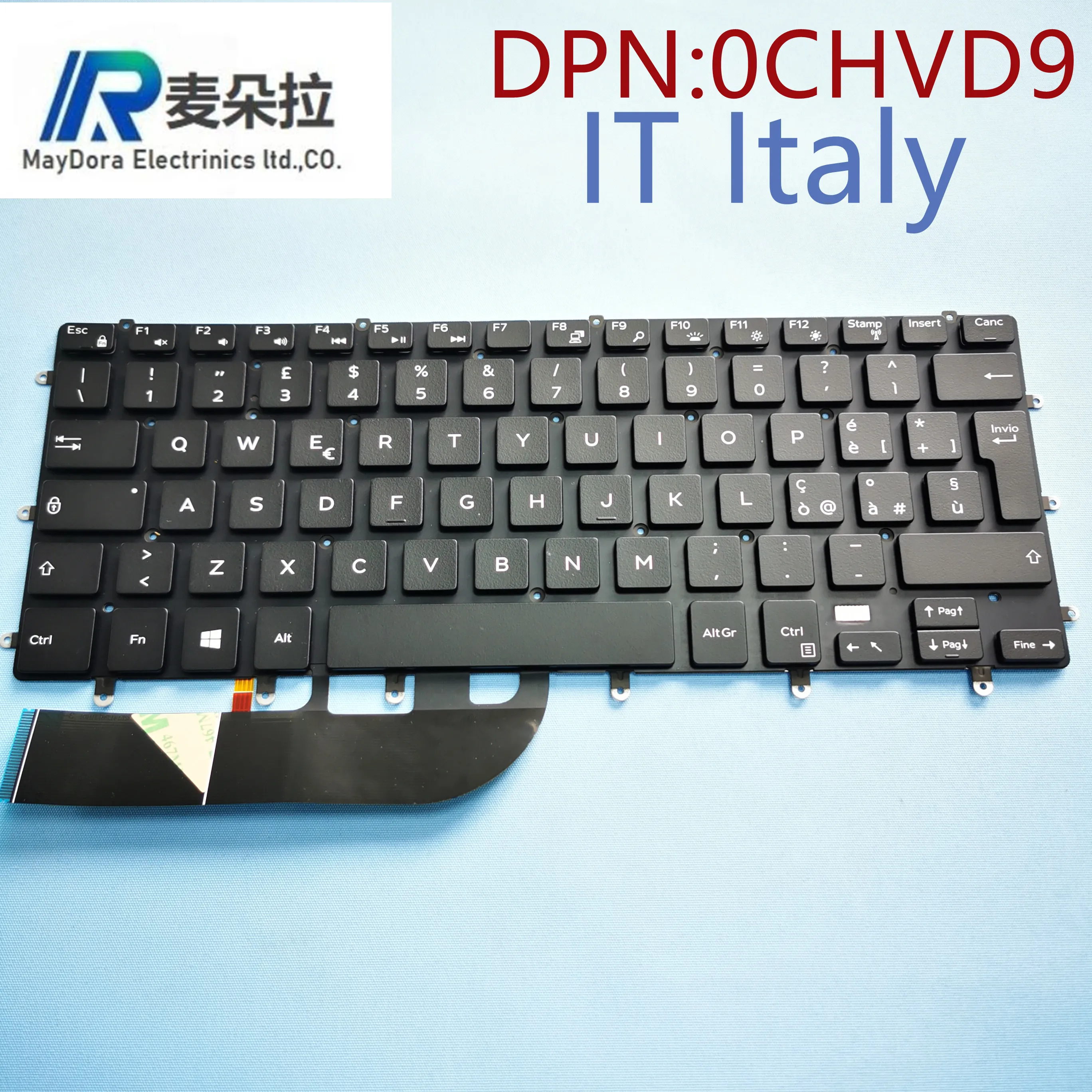 

ITA Italy Backlight Keyboard for DELL XPS15 9550 9560 9570 PRECISION M5510 5520 5530 7558 laptop BLACK CHVD9