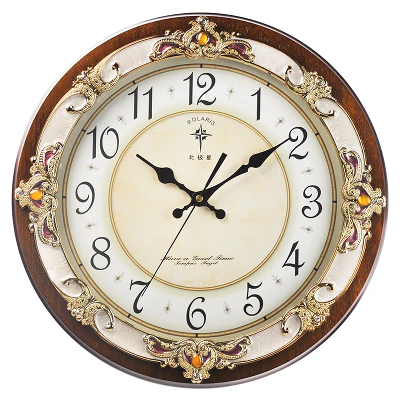 

Wall Clock Vintage Living Room Wood Clocks European Style Silent Clock Creative Loft Relogio De Parede Home Decor