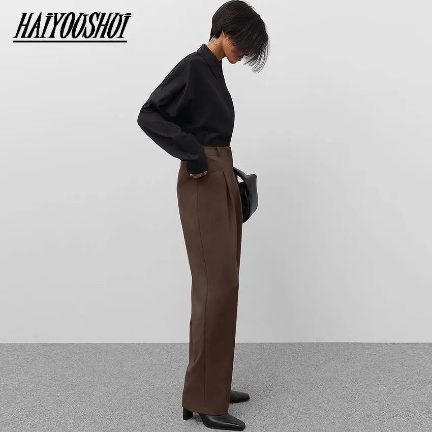 

Black Turn Down Collar Shirt Female 2021 Office Loose Button Up Long Sleeve Blouse Twill Solid Top Casual Tunic Mujer