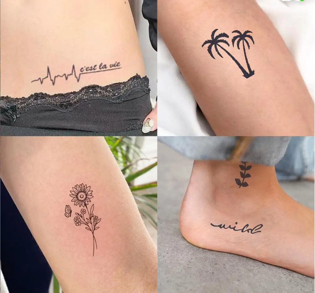 Водостойкая Временная тату-наклейка, 60 шт., сексуальный ребенок, дыхание, цветок, тату, Маленькие Птицы, передача воды, поддельная флеш-Татуировка T2007