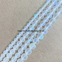 matte k9 clear austria crystal synthetic moonstone round loose beads 15 strand 6 8 10 12mm pick size for jewelry making diy