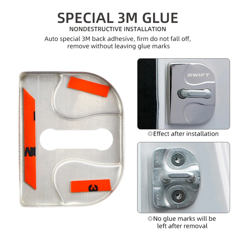 4 шт. Защитные чехлы для автомобильных замков из нержавеющей стали |