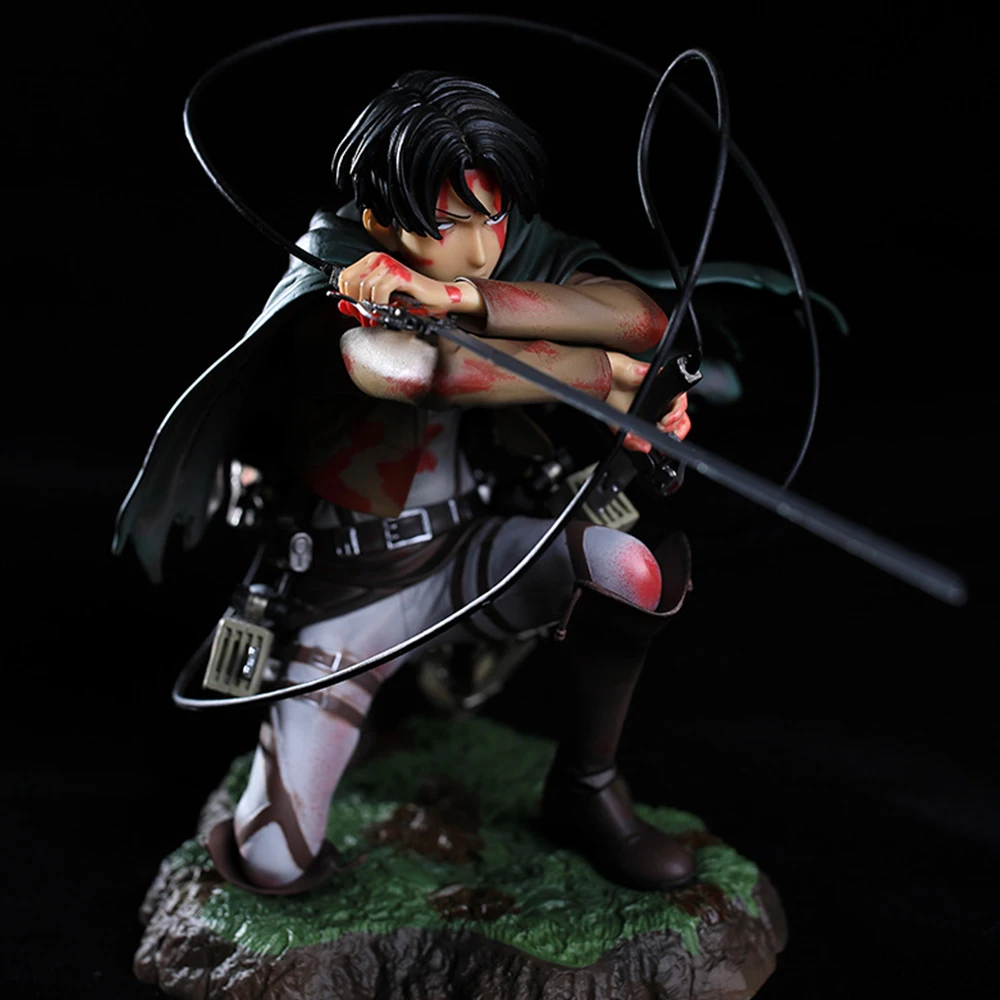 

Anime toy model giant Levi the bloody soldier squatting model action figure toy gift collection