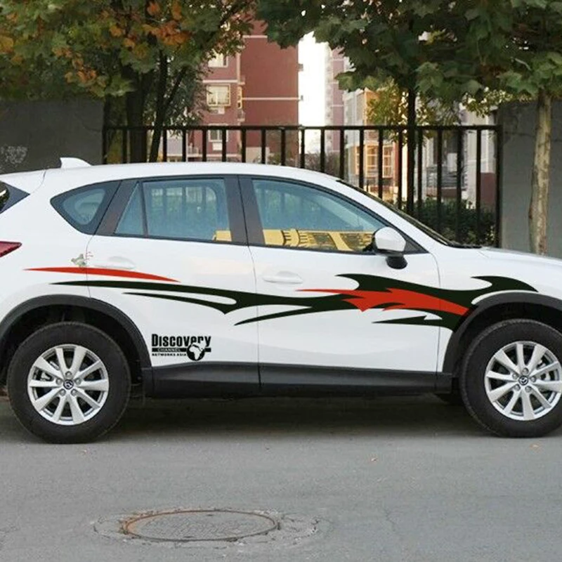 Двусторонние виниловые наклейки Flame Totem для автомобиля на всю талию хороший