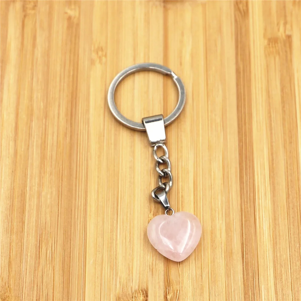 

Hot New Product Keychain Men and Women Gifts Natural Stone Keychain Heart-shaped Keychain Jewelry Car Keychain