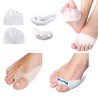 Силиконовые подушечки для стопы, 2 пары, корректор бурсита, ортопедические, сепараторы пальцев рук и ног, стопа с вальгусной деформацией, инструменты для ухода