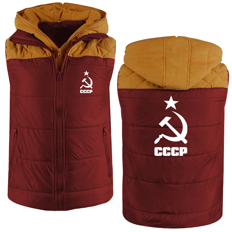 

2021 NEW Winter Men jackets CCCP Russian USSR Soviet Union Casual Hoodie Thicken Warm Wool Fleece High Quality Zipper jackets