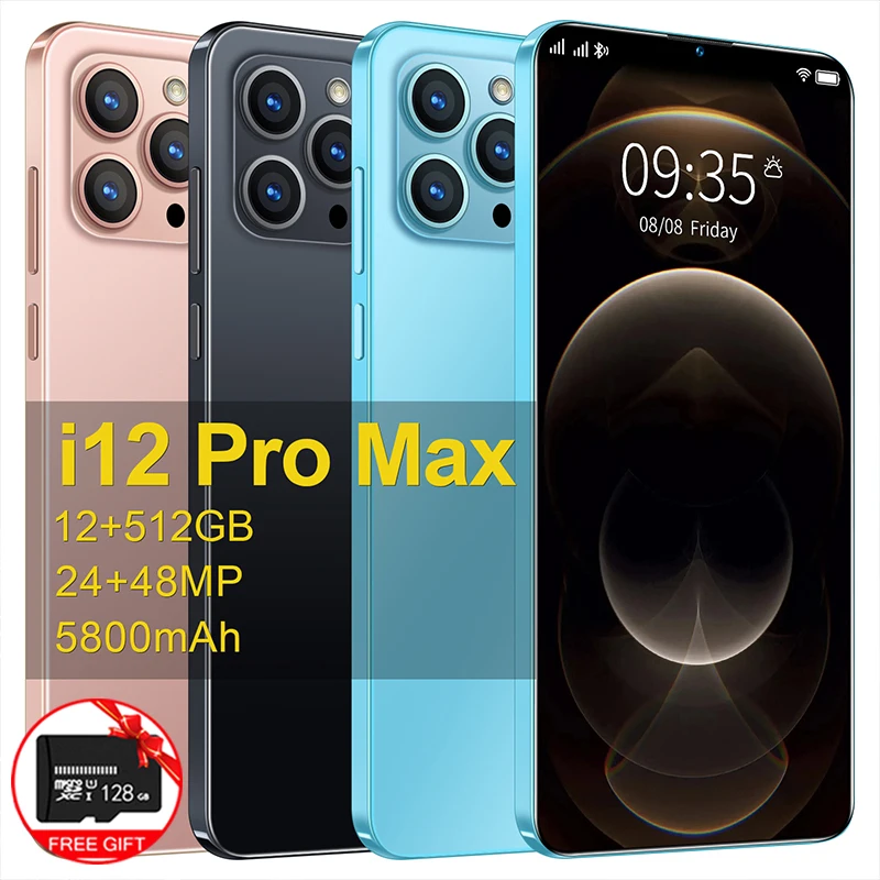 Смартфон I12 Pro Max 6 7 дюйма Android 10 512 ГБ 5800 мач|Бамперы| |