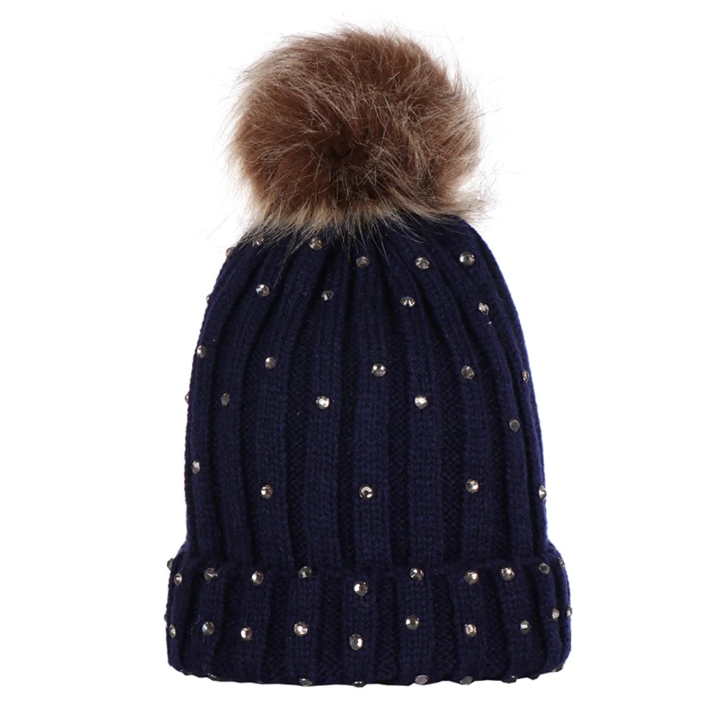 2019 Новинка Бесплатная доставка помпон Стразы Декор зима дети мальчик девочка