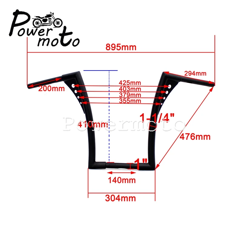 Мотоциклетная хромированная вешалка APE 16 дюймов Rise 1 1/4 руль для Harley Touring Softail FLST FXST