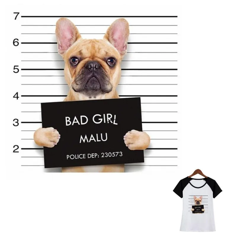 Модные термонаклейки с изображением животных катушки плохие собаки для