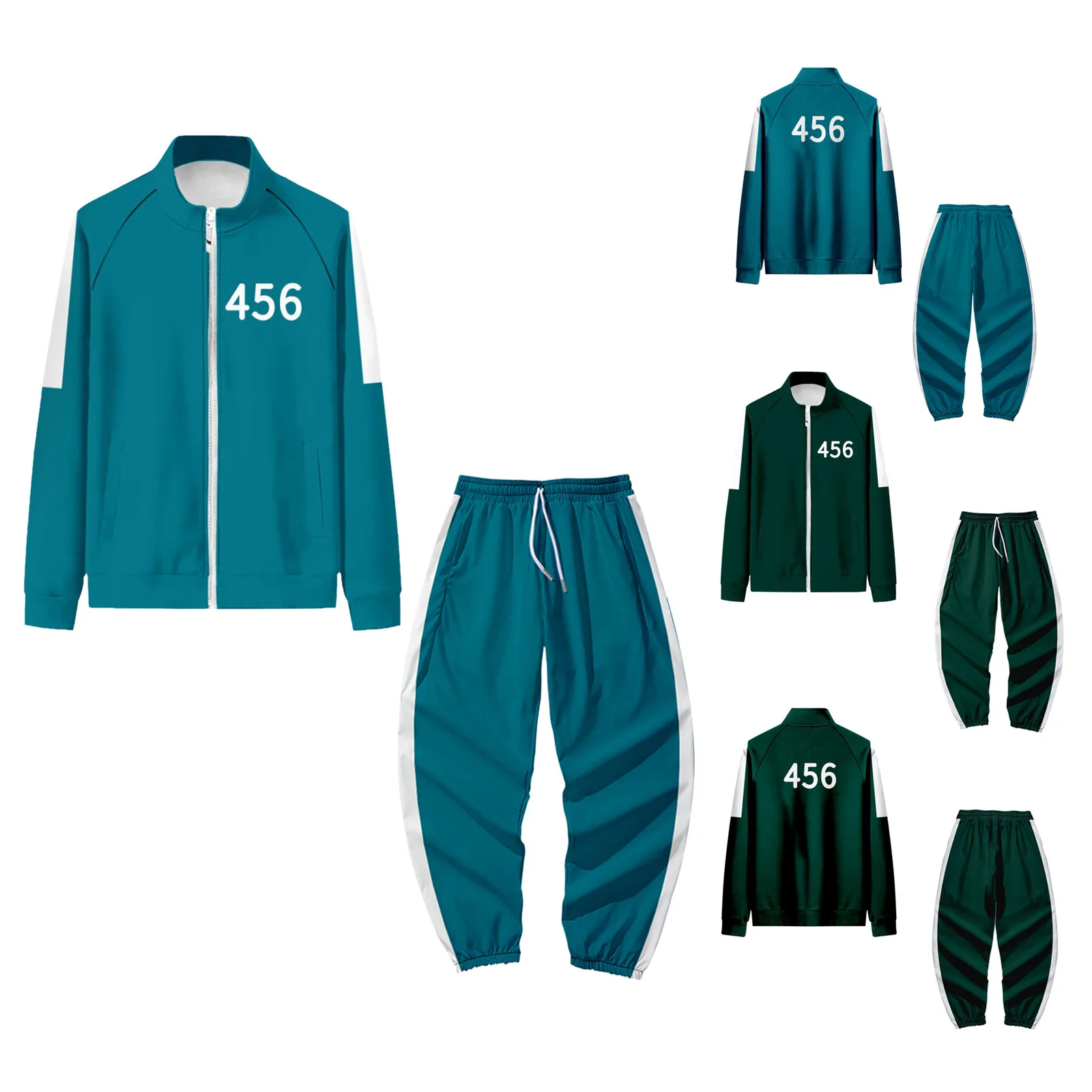 

Мужской повседневный спортивный костюм, мужской спортивный костюм, свитер на молнии с большими завязками и брюки, осенний костюм, теплый св...