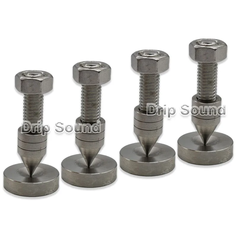 

4PCS 316L Stainless Steel Speaker Adjustable Spike Amplifier Shockproof Isolation Stand Feet Cone Base Pads M6 M8 M10