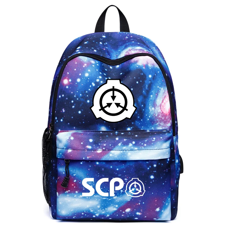 SCP Galaxy Рюкзак с usb-портом школьные рюкзаки для девочек мужские USB зарядка наушники чехол для домкрата Холст Дорожная сумка рюкзак для ноутбука - Цвет: A Blue