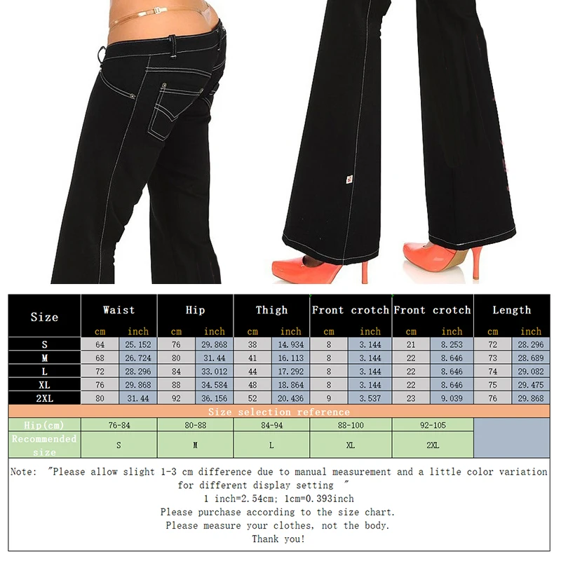 Женские пикантные брюки с заниженной талией облегающие брюки-клеш из денима