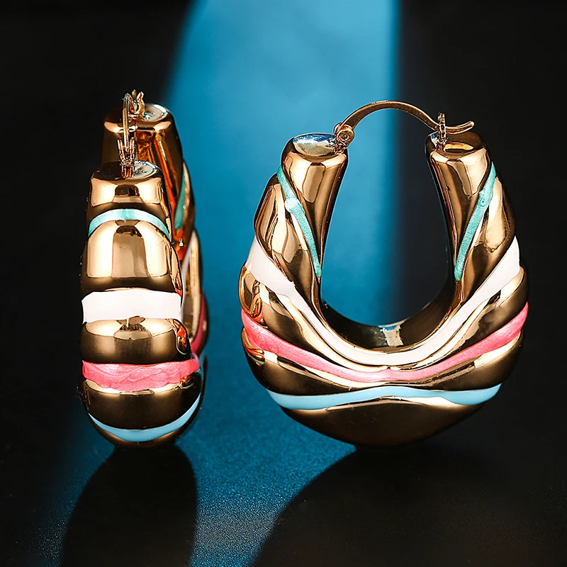 Ethlyn Модные женские разноцветные геометрические серьги 2018