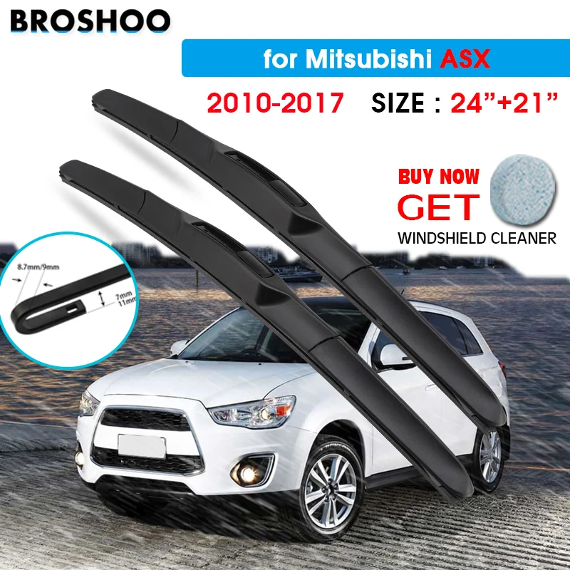 

Щетка стеклоочистителя автомобиля для Mitsubishi ASX 24 "+ 21" 2010-2017 Авто Стеклоочистители лобового стекла лезвия окно подходит U Крюк руки