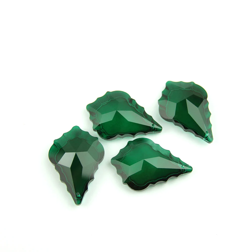

Crystal Maple Leaf 38mm/50mm/63mm/76mm Zircon Green Glass Lighting Chandelier Prism Parts Pendants For Home Decor