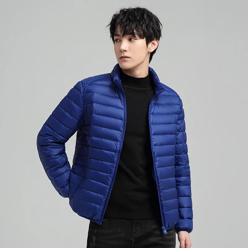 Men'S Light Down Jacket 2021 Autumn Winter New Korean Wind Proof, Warm And Water Proof Short Stand Collar Duck Down Coat