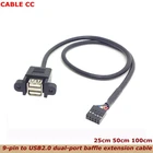 30 см 100 см Внутренняя Материнская плата 9Pin 9P на 2-портный Dual USB 2,0 Женский Панель установить данных кабель DuPont
