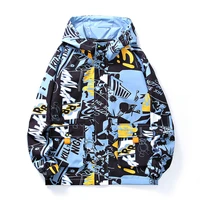autumn new style student print casual trendy jacket korean loose trendy brand mens oversized hooded clothes zip up hoodie
