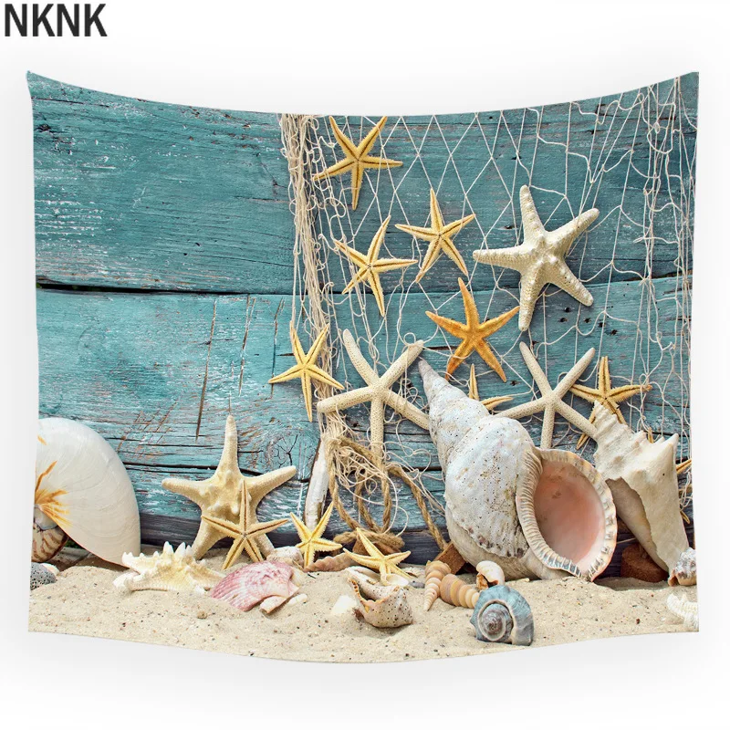 Морской Пляжный Пейзаж океан волна восход солнца лодка морская звезда ракушка