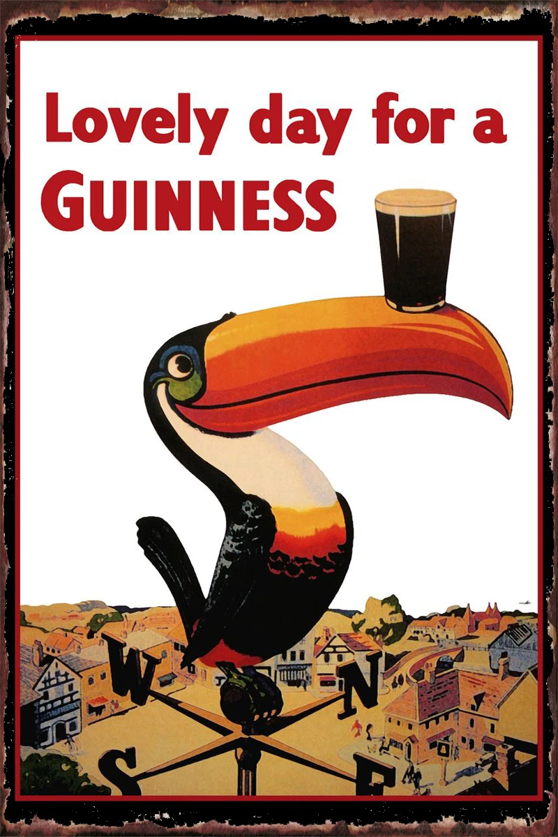 

Оловянная винтажная металлическая вывеска прекрасный день Гиннесса, жестяные таблички, Настенный декор, украшение для комнаты в стиле ретр...