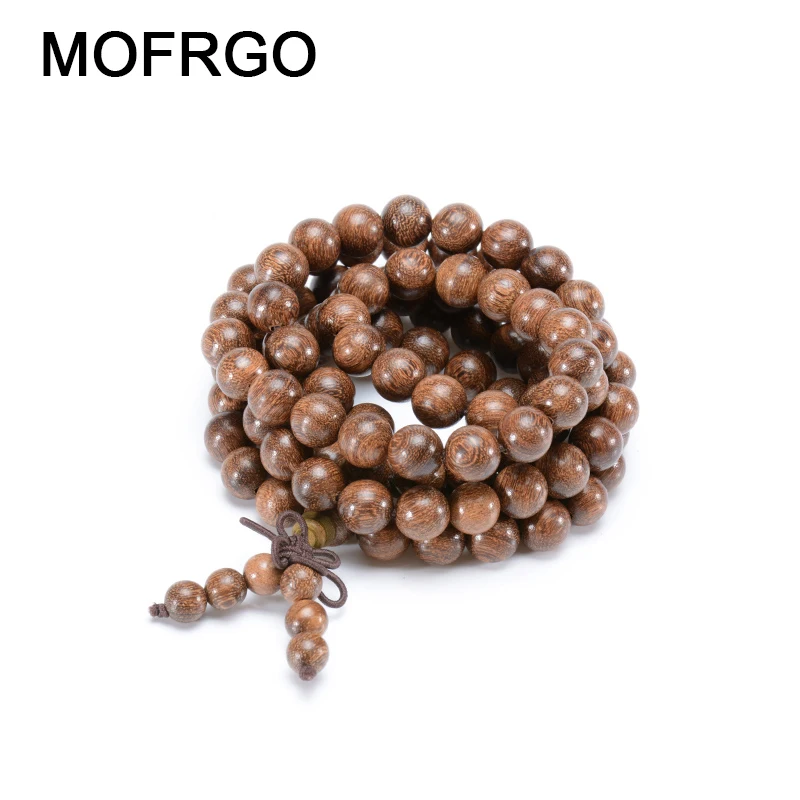 Многослойные счастливые браслеты Mala из натурального зебрава дерева буддийского