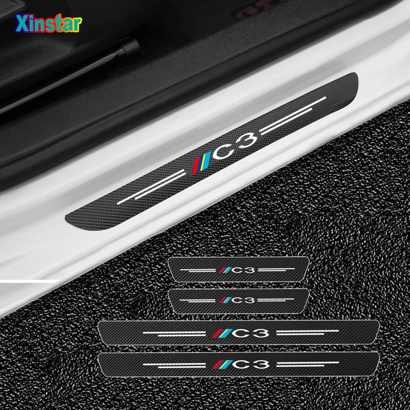 

4pcs Car Protector Door Sill Stickers For Citroen C3 Car Accessories