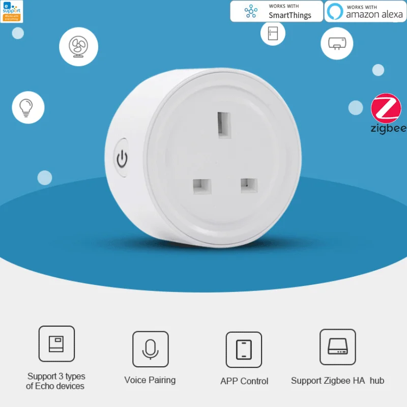 Смарт розетка с Wi Fi управление через приложение работает приложением ZIbgee Alexa Google