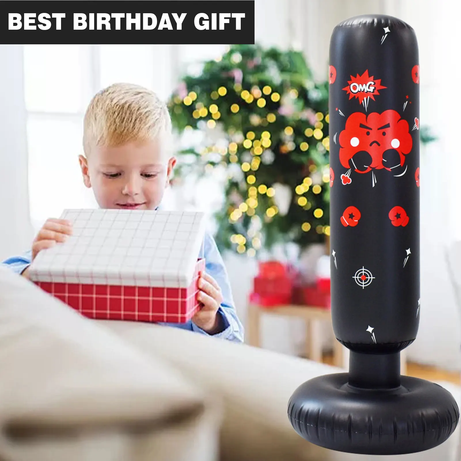 Надувной боксерский мешок 47 2 дюйма для детей и взрослых тяжелая боксерская сумка