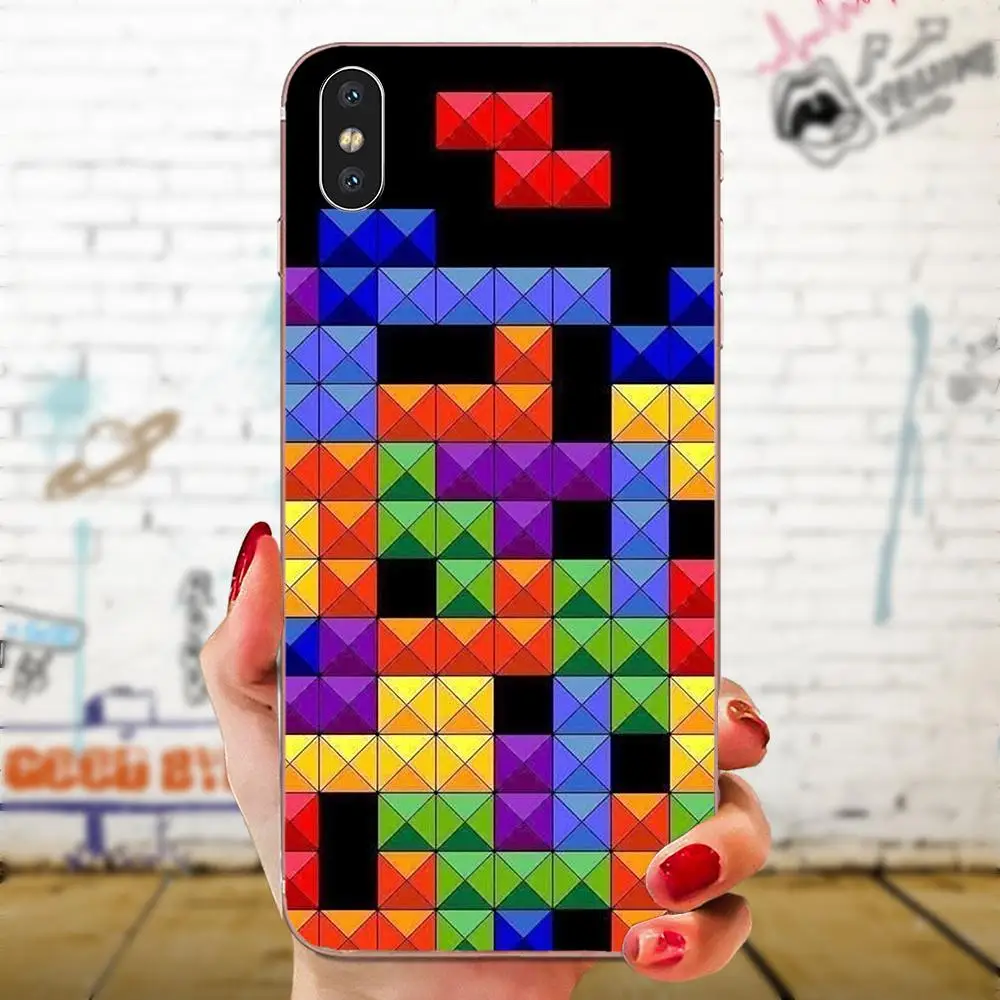 Мягкие чехлы из ТПУ кожи Капа для Galaxy J1 J2 J3 J330 J4 J5 J6 J7 J730 J8 2015 2016 2017 2018 mini Pro тетрис