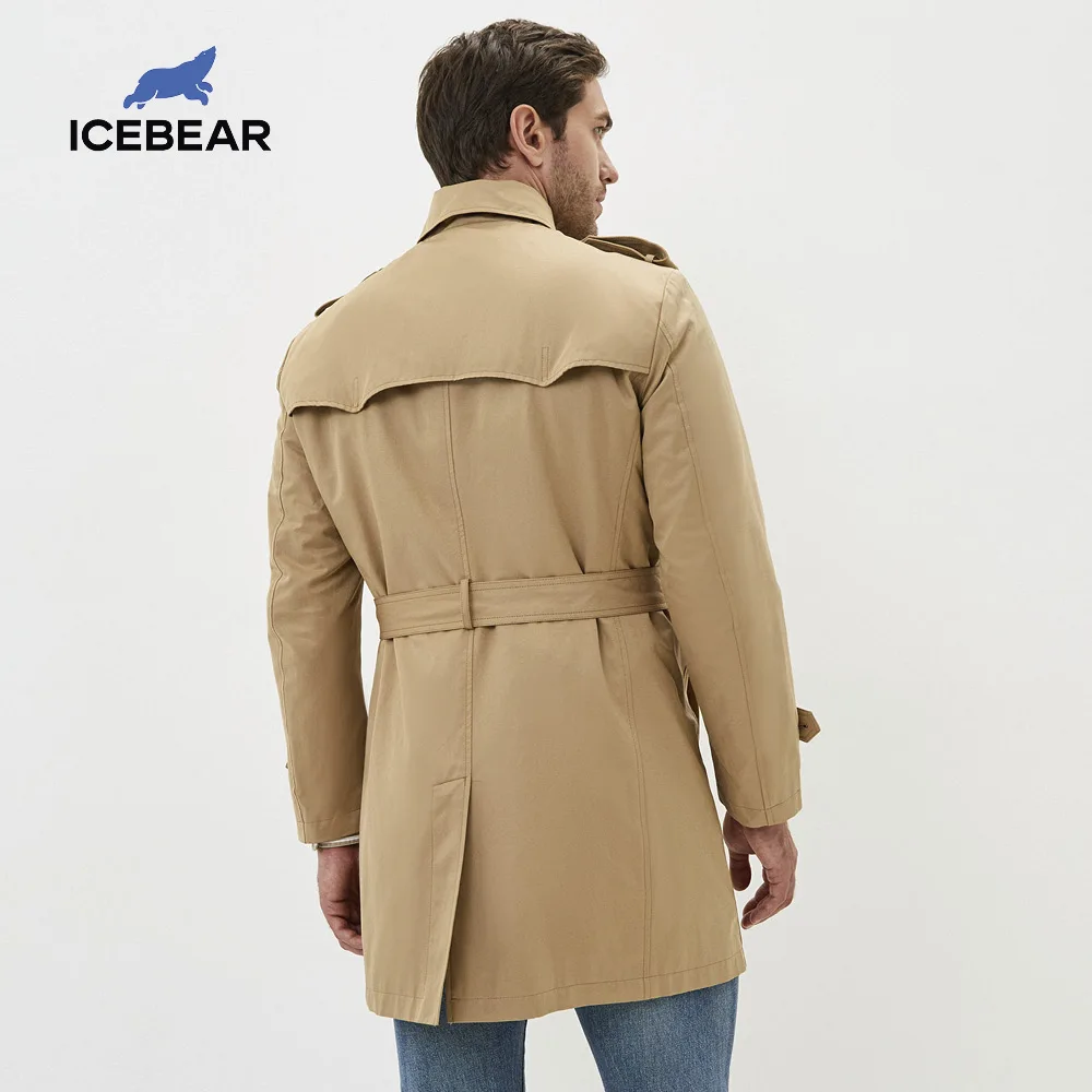 Мужской длинный Тренч ICEbear ветровка с отворотом брендовая одежда MWF20709D 2020|Плащи и