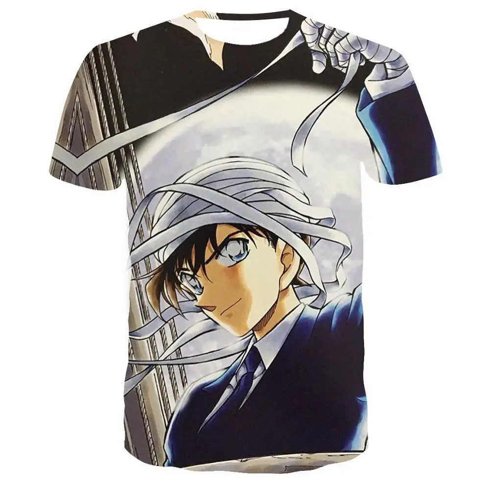 Футболка мужская с принтом детектива Конана тенниска коротким рукавом и