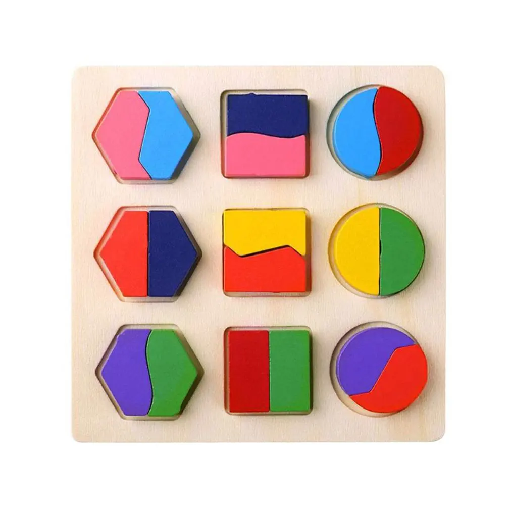 

Wooden Geometric Shapes Puzzle Sorting Math Bricks Preschool Learning Tangram Jigsaw Baby Educational Toys Game For Children